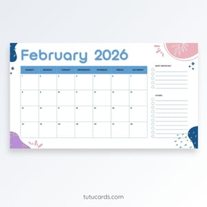 Wide Blue & Purple Nature – 2026 Calendar | Minimal Landscape Design - calendars