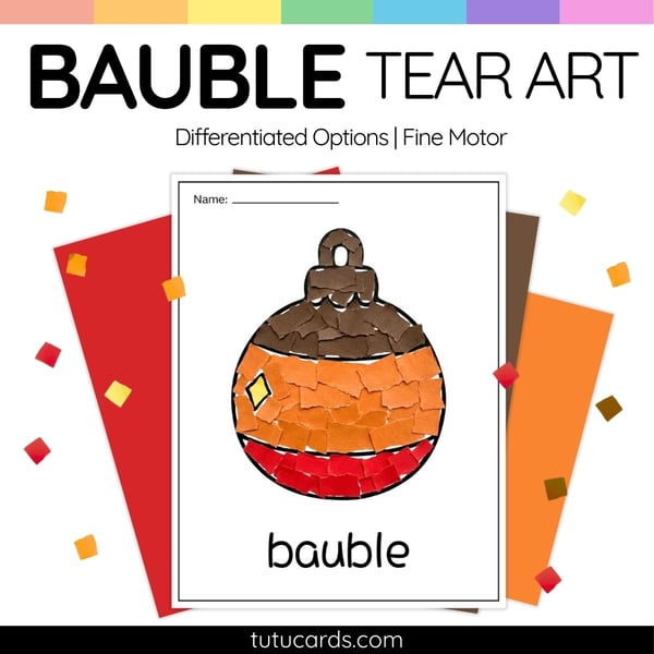 Christmas Bauble Tear Art Activity | Christmas Craft | Fine Motor - Educational printable with 4 pages. This Christmas Bauble Tear Art Activity is a bright and festive Christmas craft designed to support ...