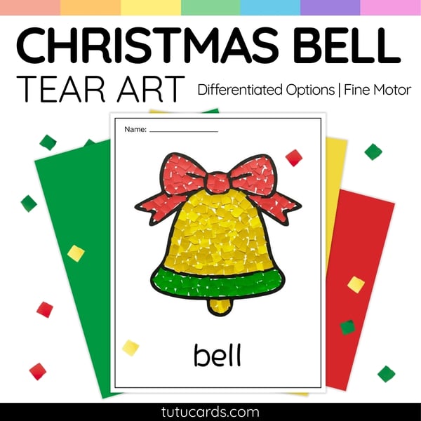 Christmas Bell Tear Art Activity | Christmas Craft | Fine Motor - Educational printable with 4 pages. This Christmas Bell Tear Art Activity is a festive and engaging Christmas craft designed to support ...