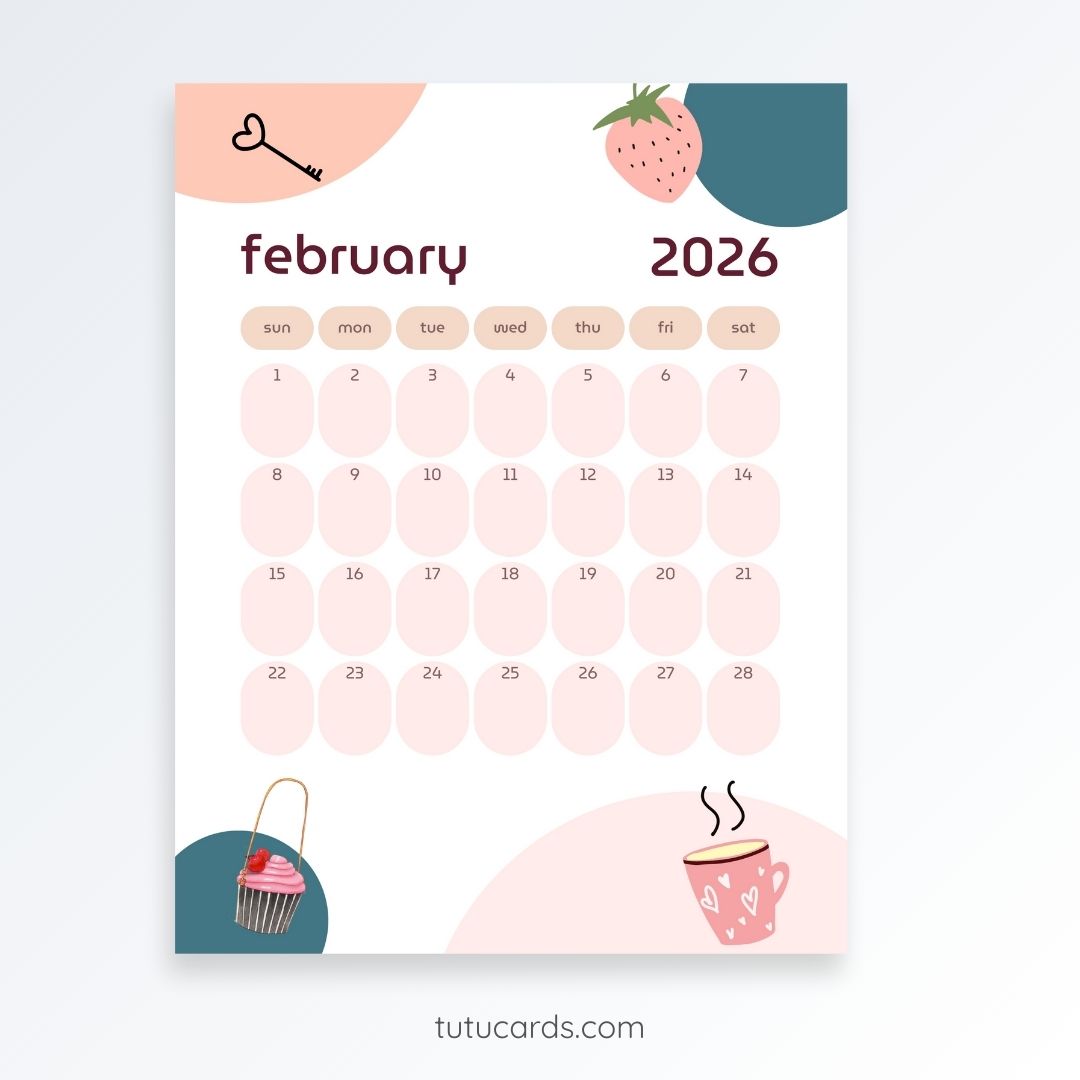 Pink & Blue Minimal Fresh – 2026 Calendar | Clean Modern Design ...