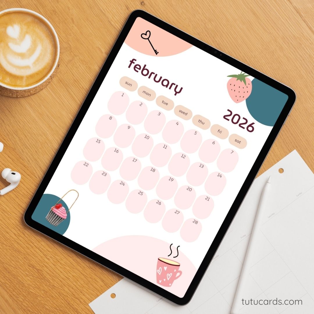 Pink & Blue Minimal Fresh – 2026 Calendar | Clean Modern Design ...