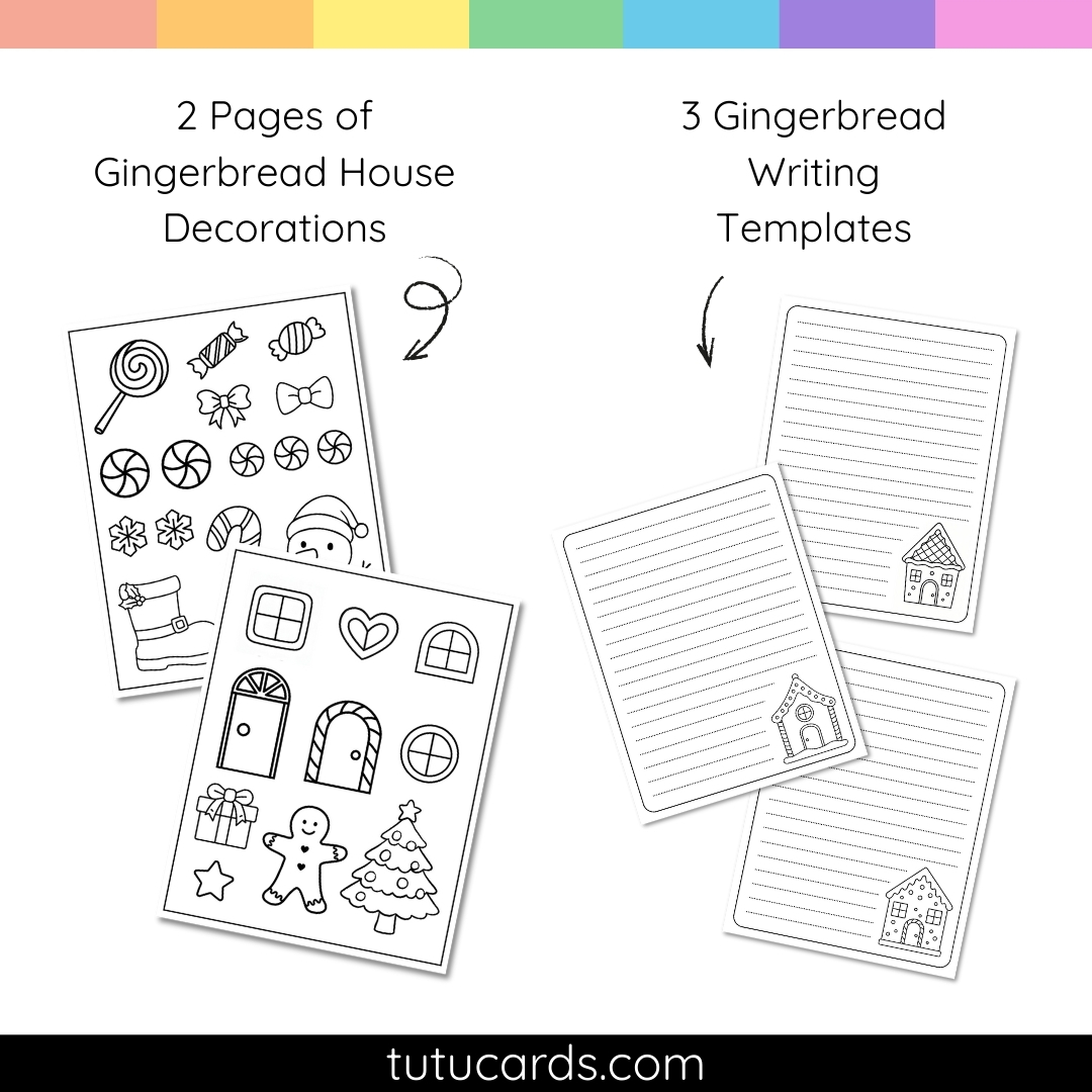 Build-a-Gingerbread House Craft | 4 Blank Houses + Decorations ...