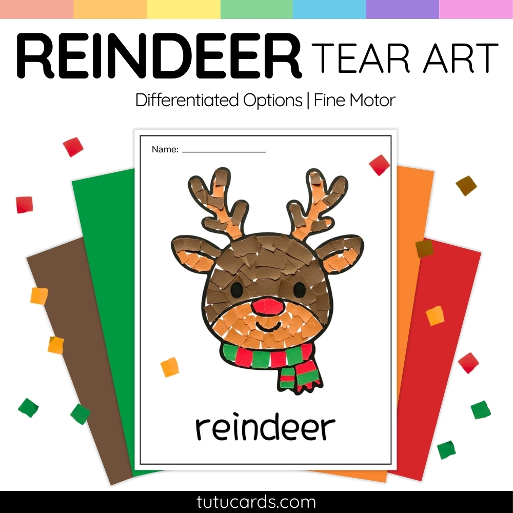 Christmas Reindeer Tear Art Activity | Christmas Craft | Fine Motor ...