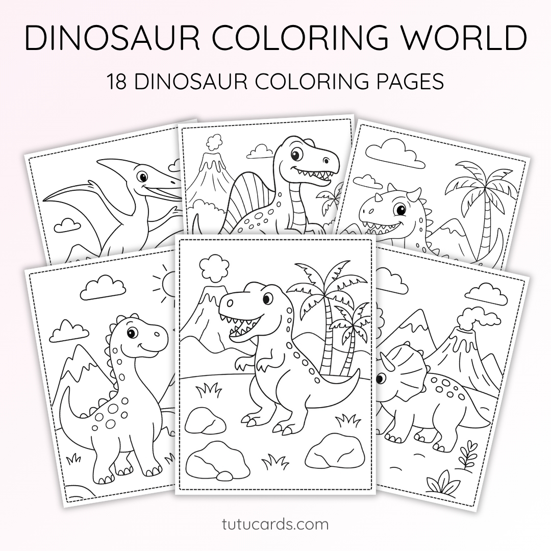 18 Dinosaur Coloring Pages | Printable PDF for Kids | Cute Dino ...