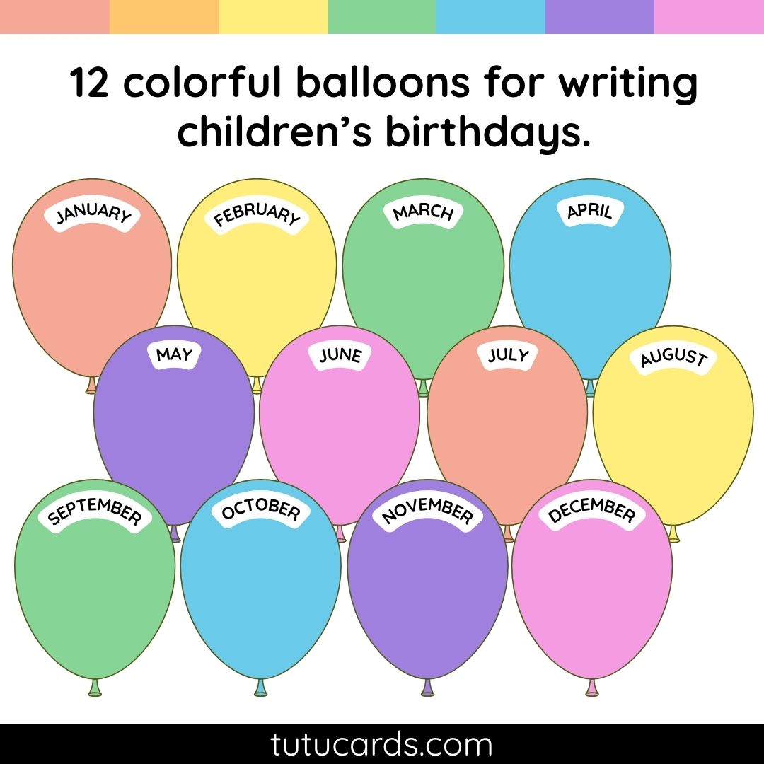 Colorful Birthday Classroom Display with Balloon & Circle Letter Cards ...