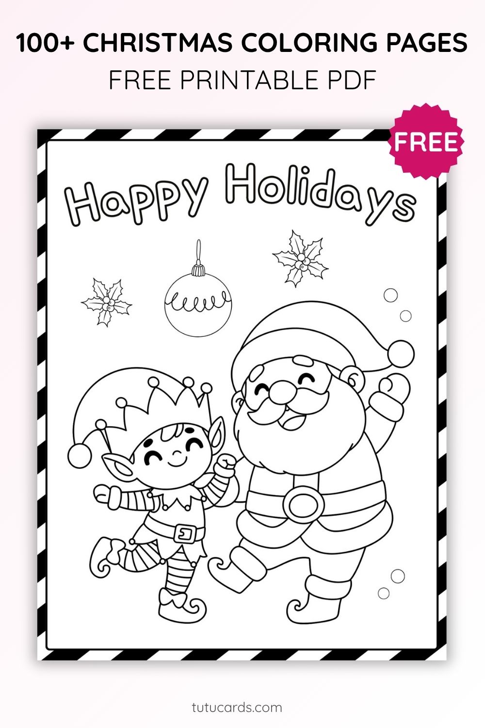 Christmas Coloring Pages for Kids – Dancing Santa Claus (Free PDF ...